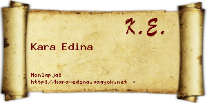 Kara Edina névjegykártya